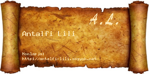 Antalfi Lili névjegykártya